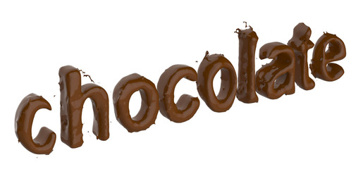 Chocolate text made of chocolate