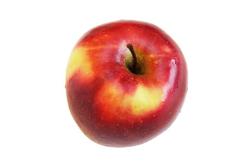 Ripe red apple isolated on white background.