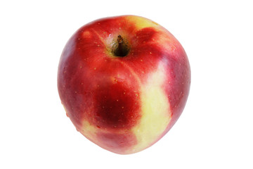 Ripe red apple isolated on white background.