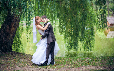 Happy Bride and groom on their wedding day