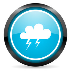 storm blue glossy circle icon on white background