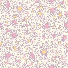 Vector abstract floral texture seamless pattern background with