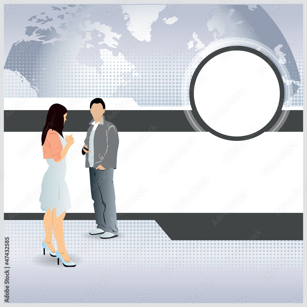 Poster abstract vector business background with managers