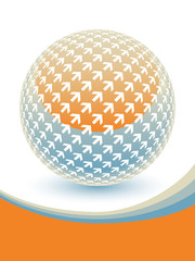 Digital arrow globe vector.