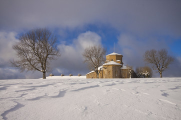 Nevada in the Sanctuary of San Miguel de Aralar, Navarra