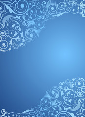 Blue vertical floral vector background