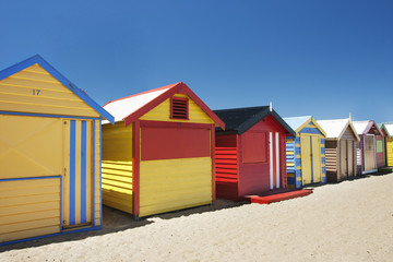 Attractive bathing boxes at Brighton Beach Australia