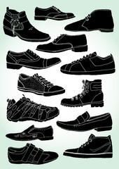 Men's Shoes Hand Drawn