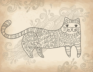 Patterned stylized cat
