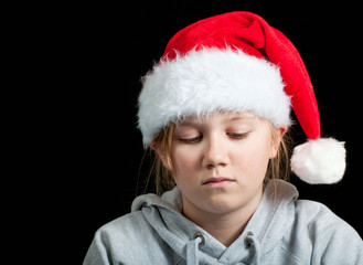 Sad child at christmas