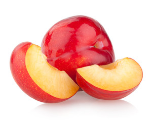 Fototapeta na wymiar red plums isolated on white