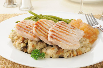 Pork chops with stuffing