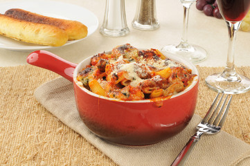 Three meat marinara bake