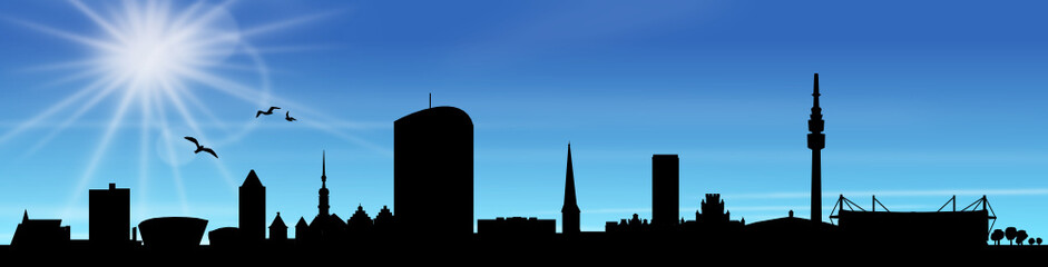 Skyline Dortmund Sonne Himmel