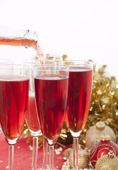 New Year. Champagne