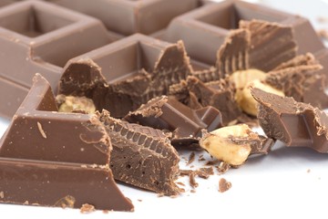 milk chocolate and hazelnuts