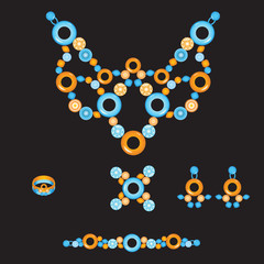 set from necklace ring earrings and bracelet