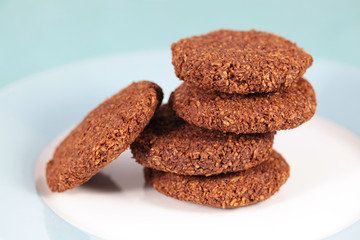 Shaved coconut and chocolate homemade cookies served