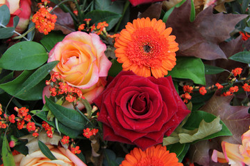 Flower arrangement in autumn colors
