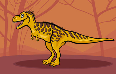 cartoon illustration of tarbosaurus dinosaur