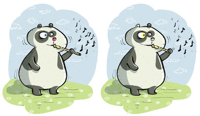 Panda with Flute ... Find 10 Differ. ... solution hidden layer