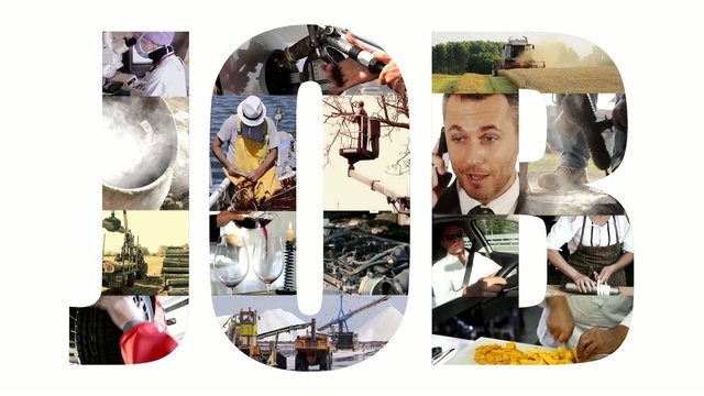 job collage on white