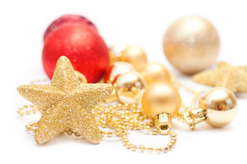 Chrisrmas decoration with balls and stars