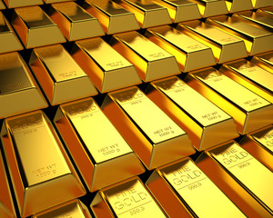 Stacks of gold bars
