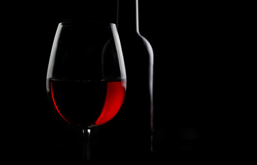 Grape red wine in a dark tone