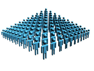 Fototapeta premium Pyramid of abstract people illustration