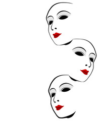 White mask against a white background