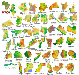 Africa map state republic kingdom