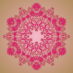 ornamental round lace pattern, circle background