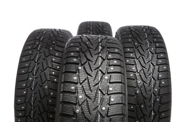 winter wheels set isolated on white