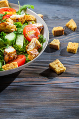 Caesar salad made of fresh vegetables