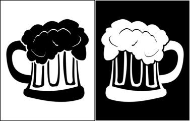 glass of beer. stencil