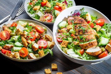 Healthy diet built on the basis salad