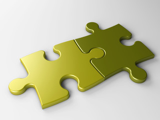 Obraz premium isolated two puzzle pieces with clipping path