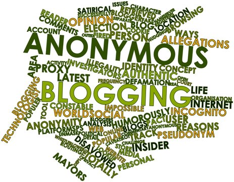 Word cloud for Anonymous blogging