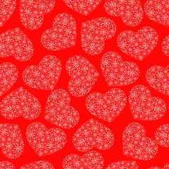 red seamless pattern with hearts
