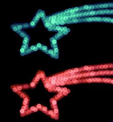 Out of focus christmas stars