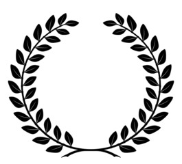 Laurel wreath with detailed branches, vector