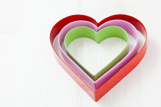 Colorful heart shapes