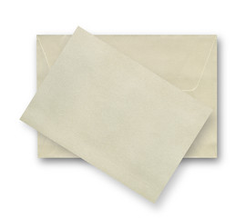 Beige card and envelope.