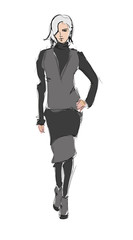 Fototapeta premium SKETCH. fashion girls