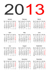 calendar 2013