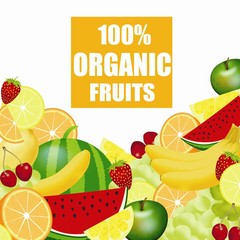 Seamless fruits background