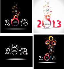 New year 2013. Set abstract posters.