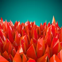 Zelfklevend Fotobehang Abstract landschap met rode bergen © jules