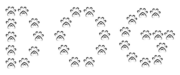 dog word with paws